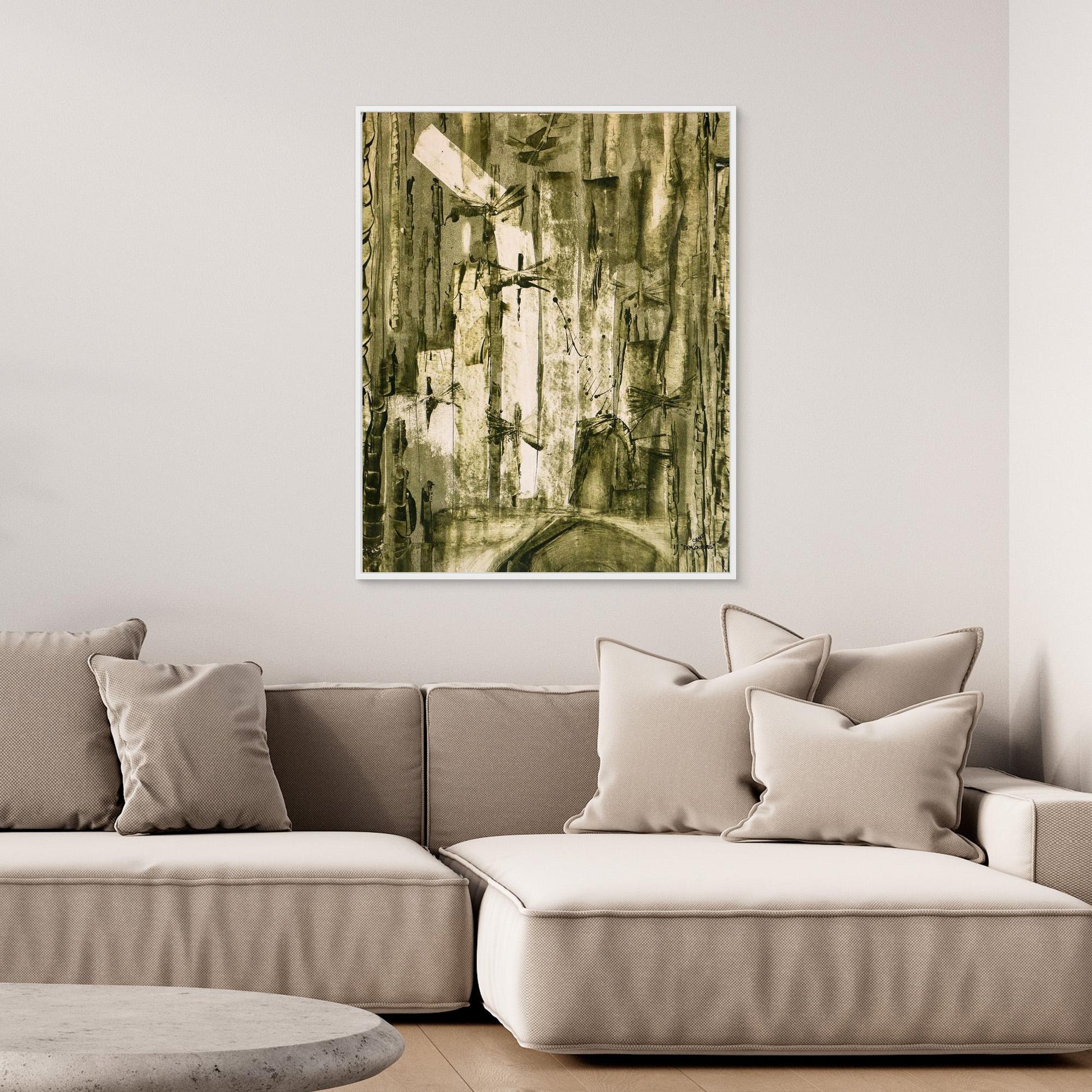 Dragon-flies. The veil beneath the green.